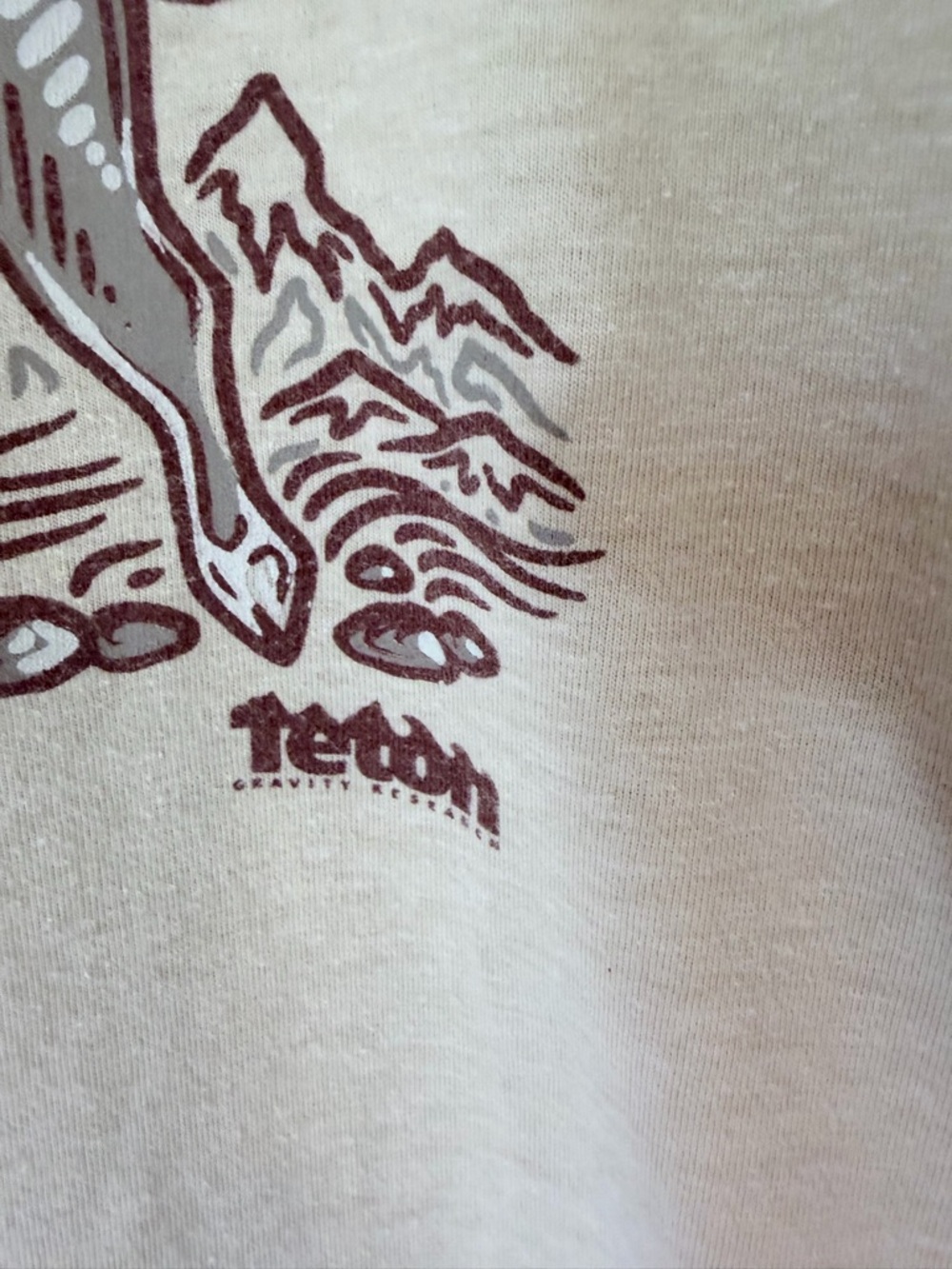 Teton Gravity Research Tshirt Cream Brown Graphic Snowboard Outdoor Unisex XL - Picture 3 of 6